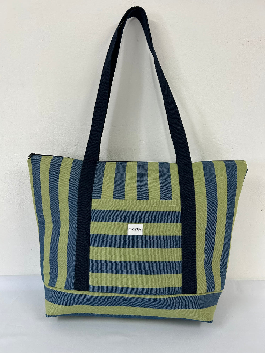 Bolso Playa Rayas Verde-Azul