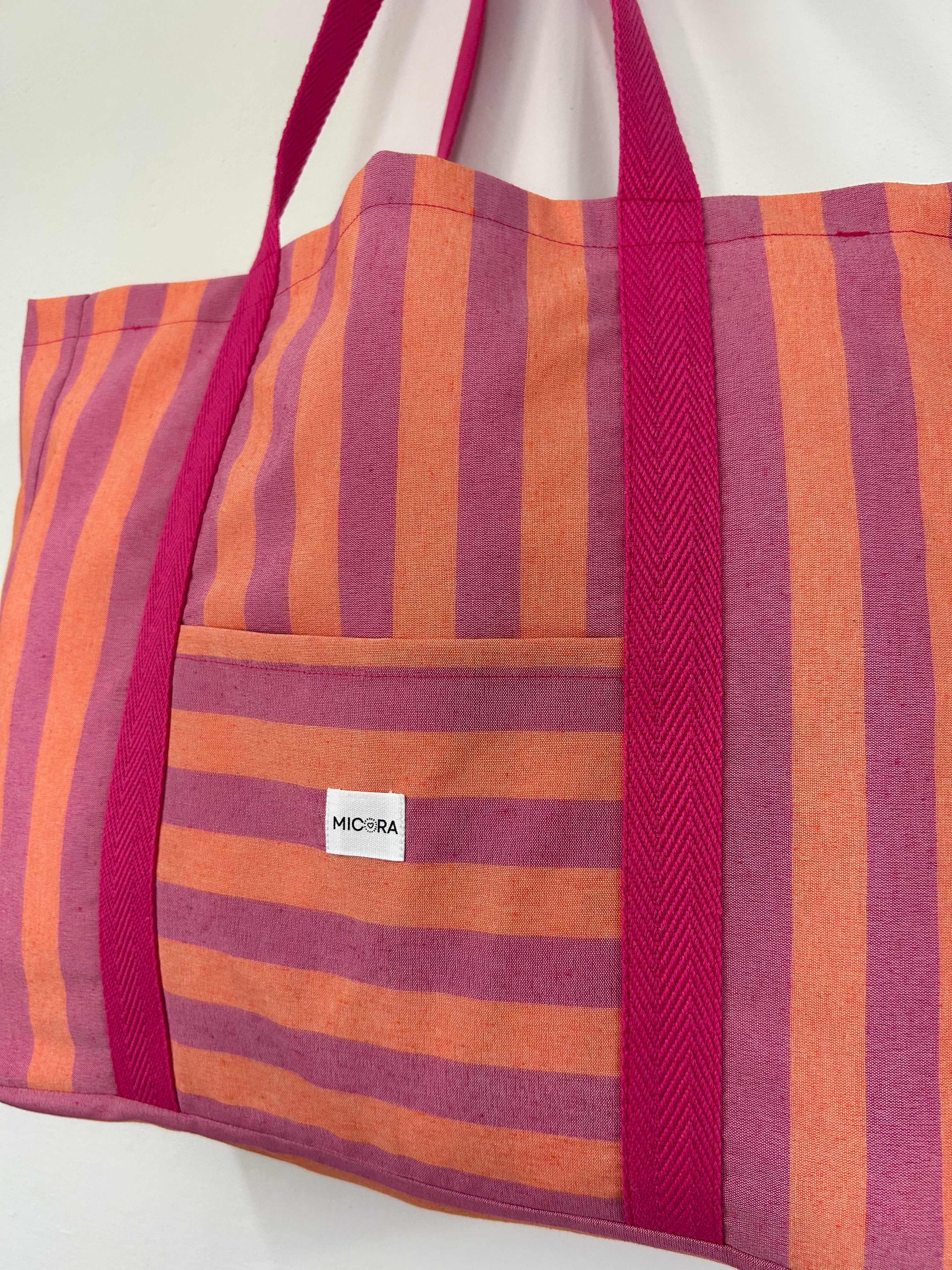 Bolsa Playa Naranja-Rosa