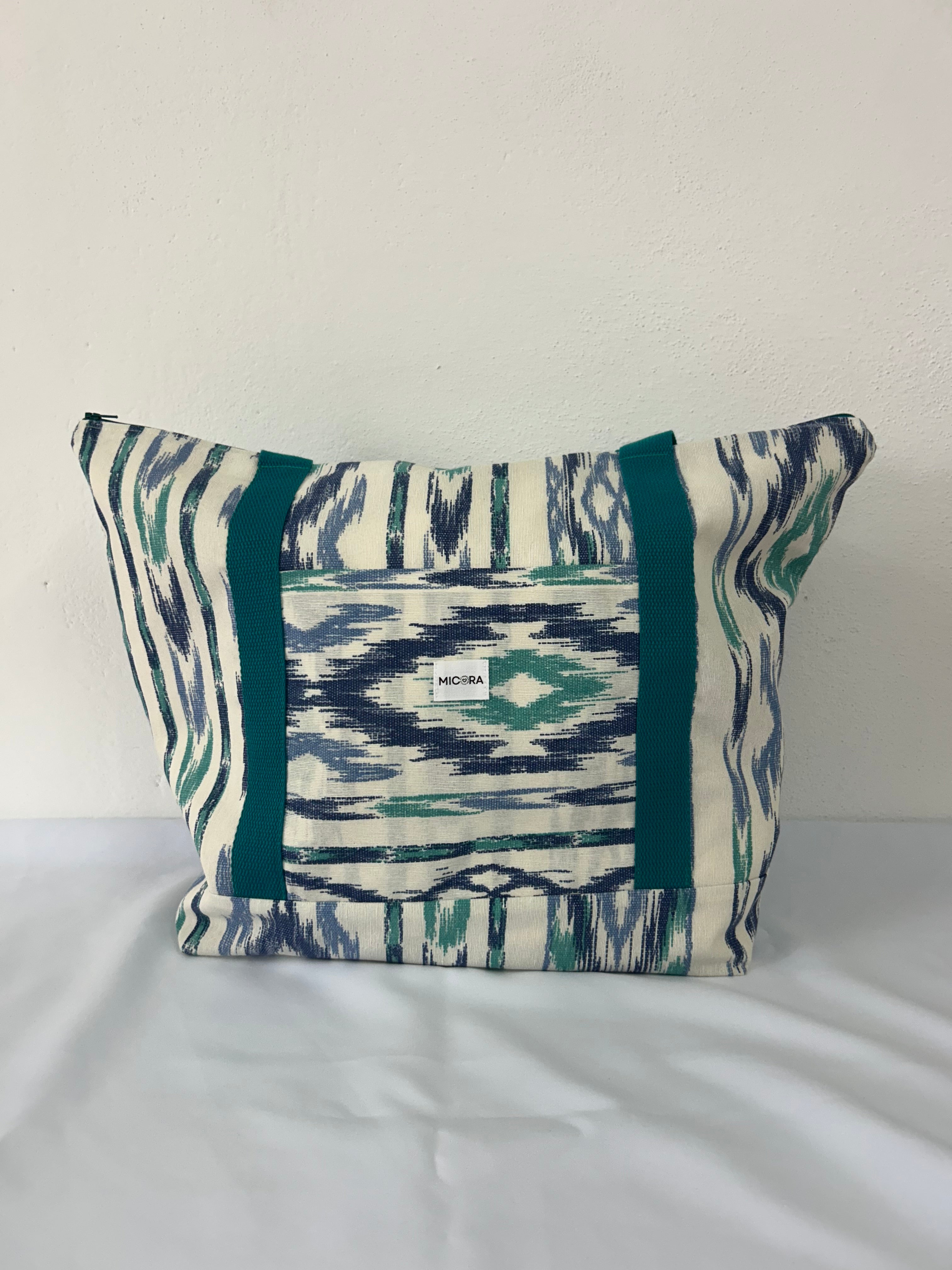 Bolso Playa Estampada Azul-Turquesa