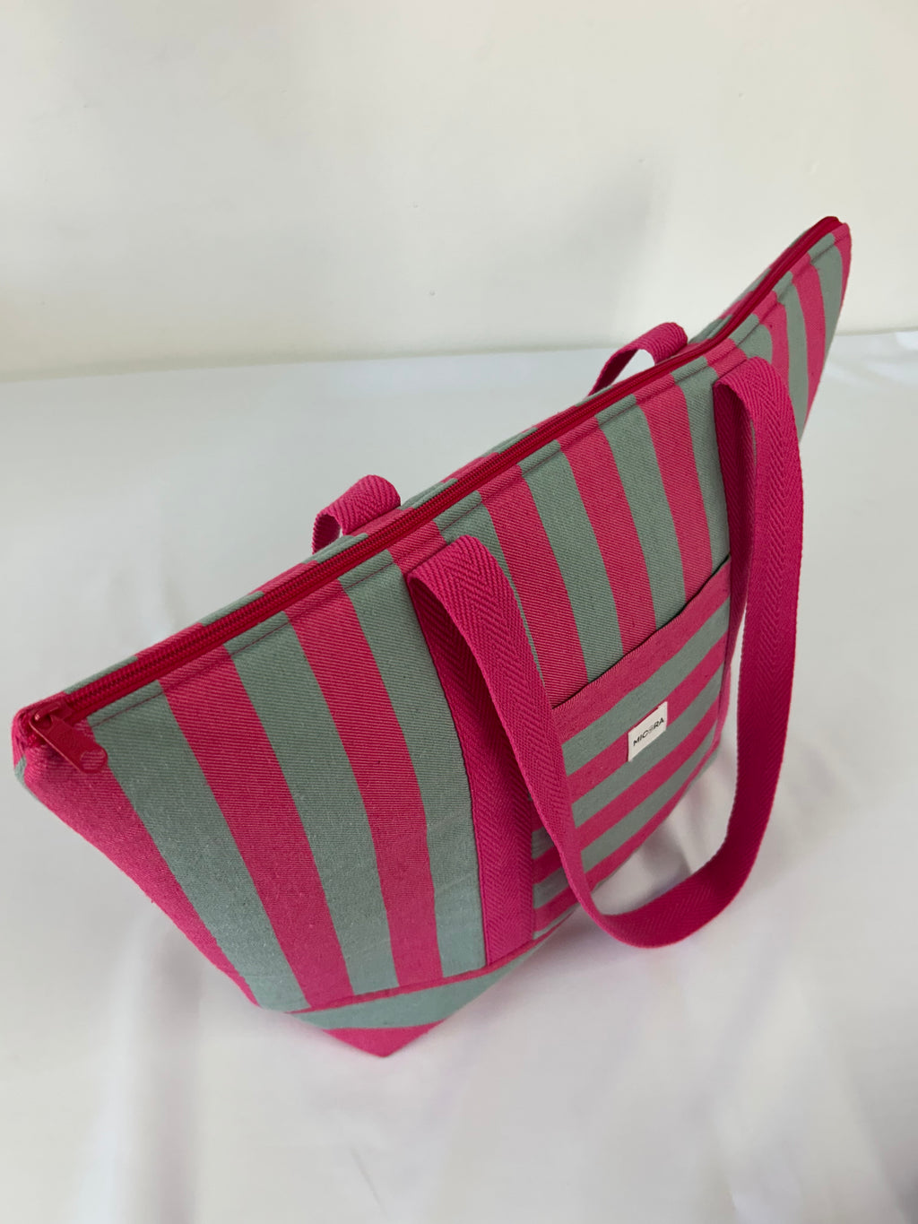 Bolso Playa Rayas Rosa-Azul