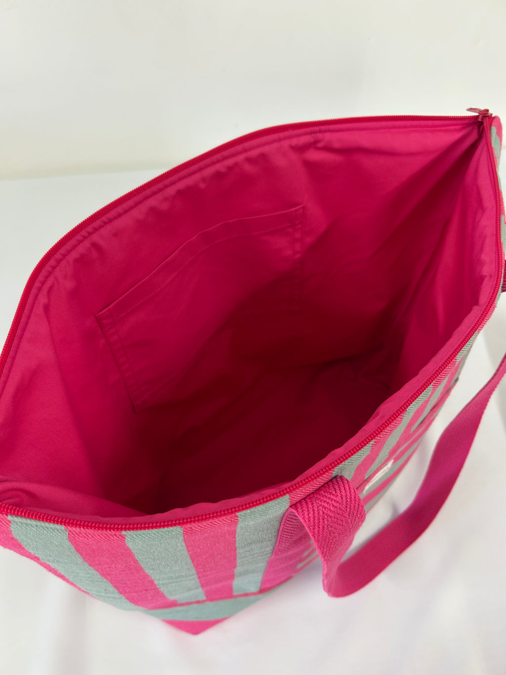 Bolso Playa Rayas Rosa-Azul