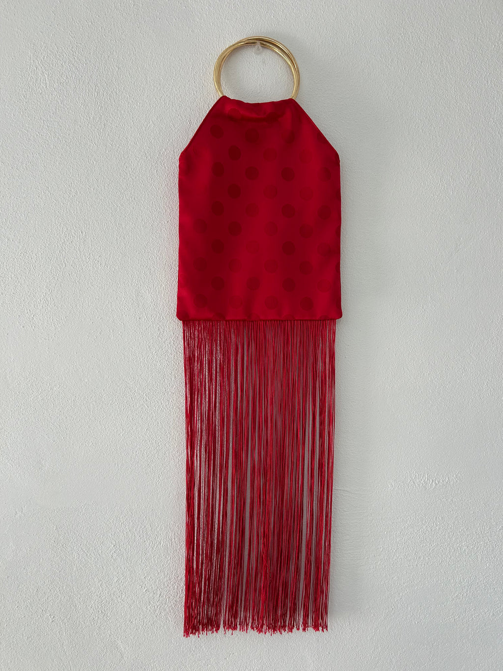 Bolso Lunares Rojo con Flecos