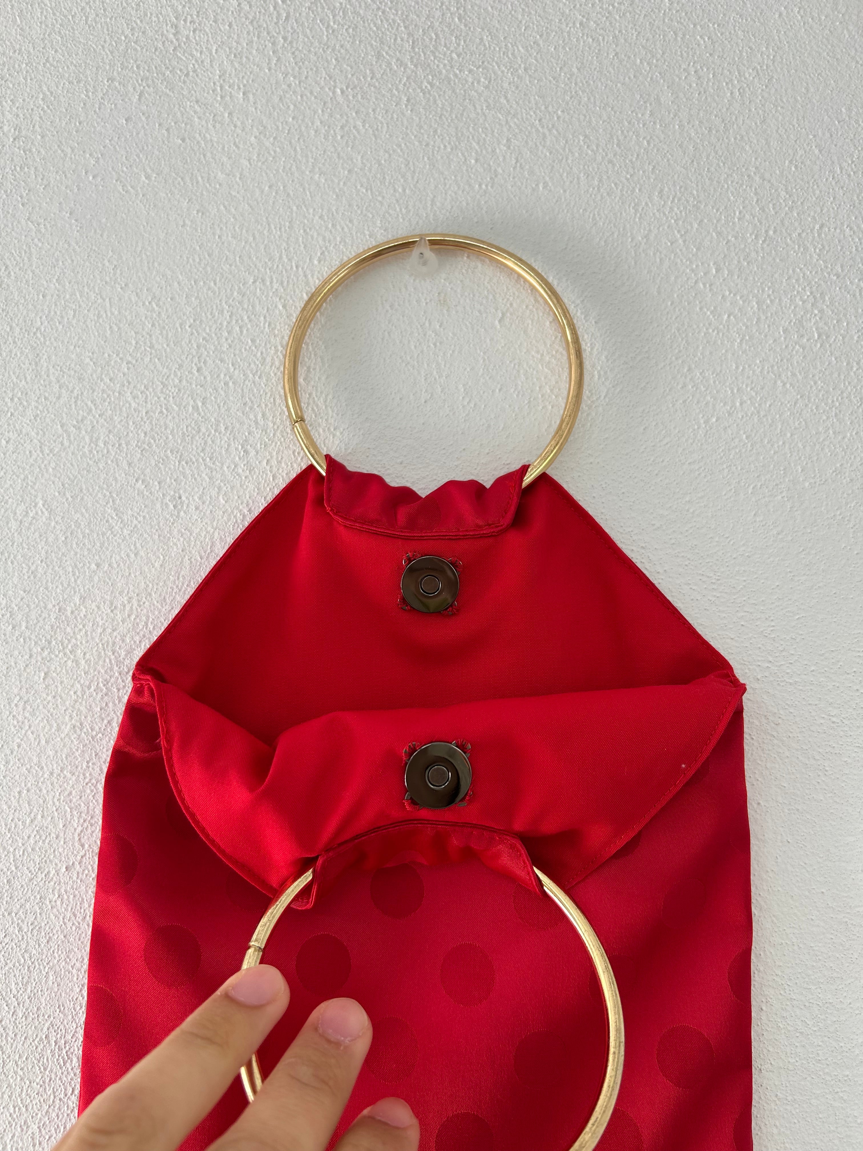 Bolso Lunares Rojo con Flecos