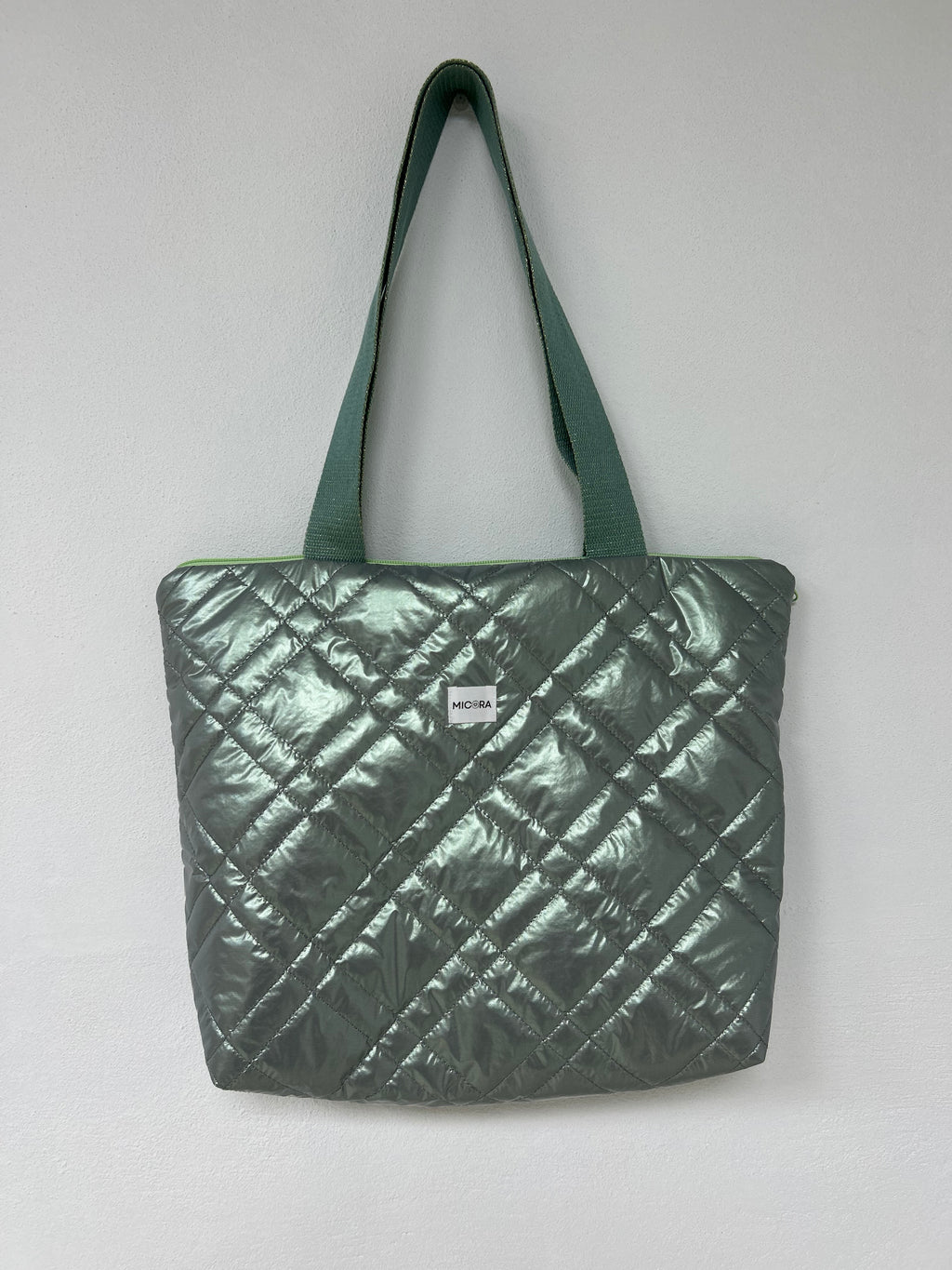 Bolso Acolchado Verde Metalizado