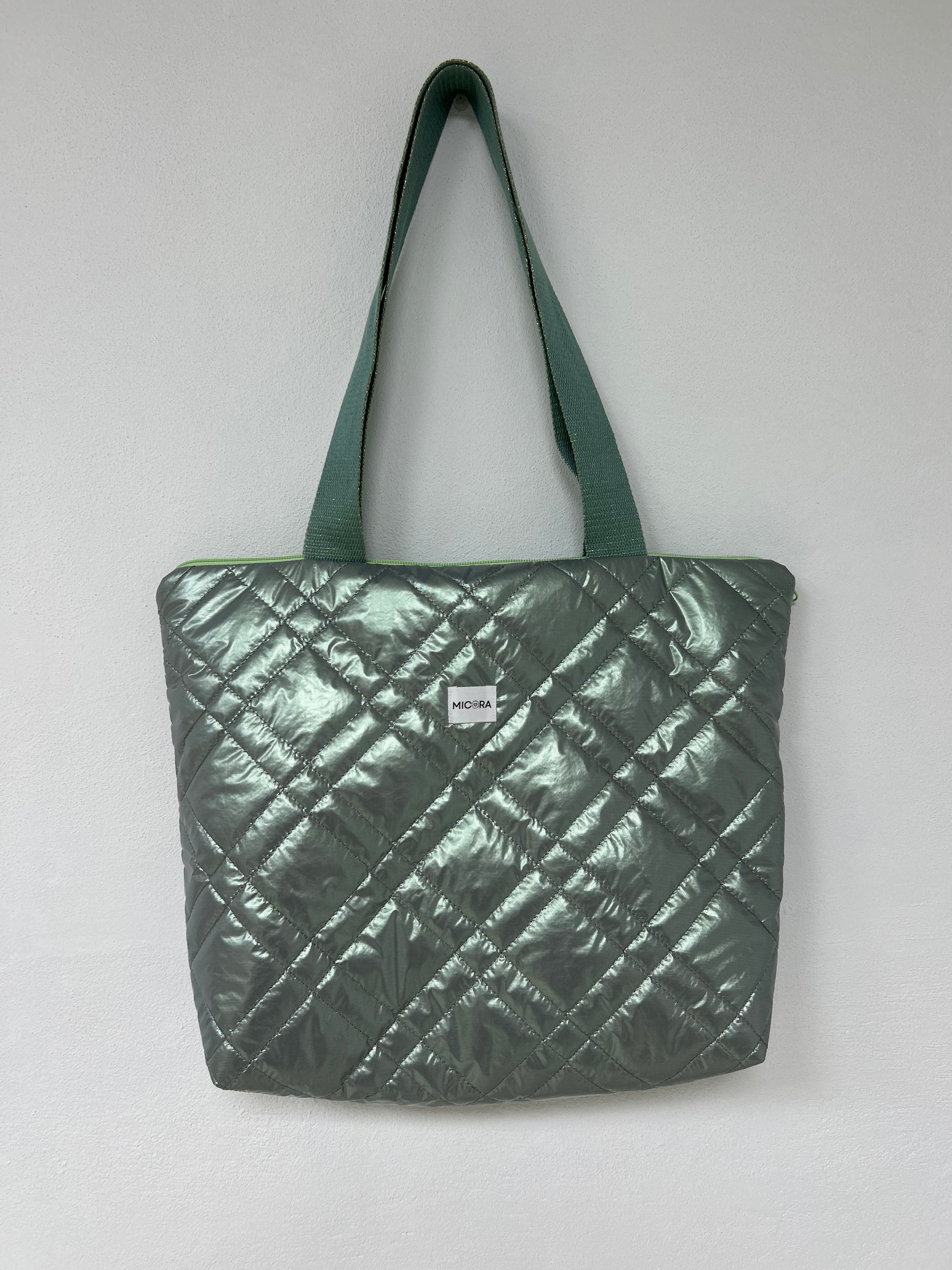 Bolso Acolchado Verde Metalizado