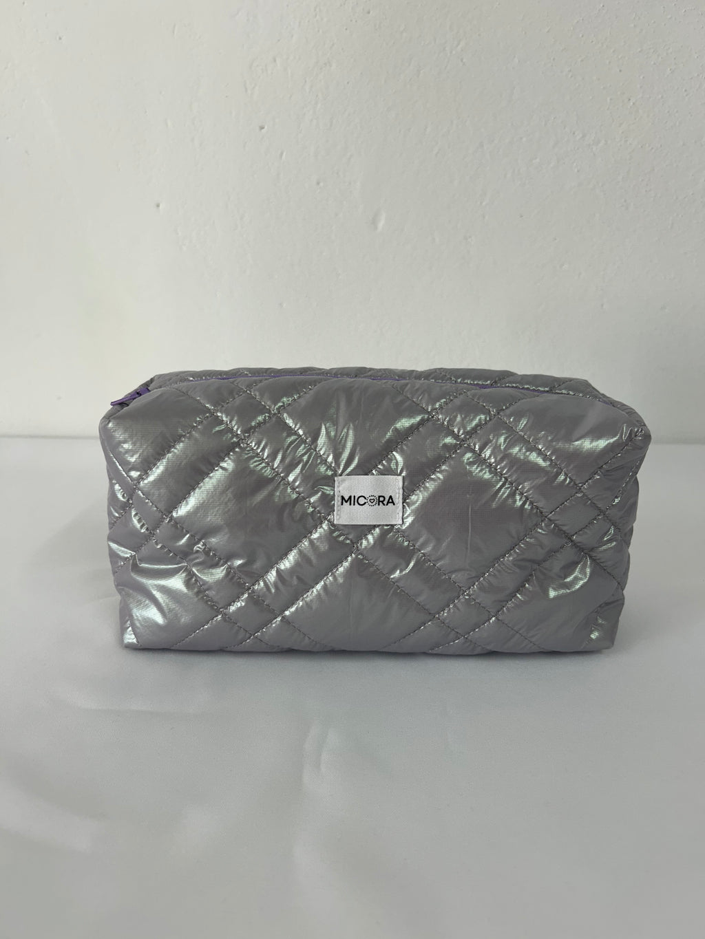 Neceser Acolchado Lila Metalizado