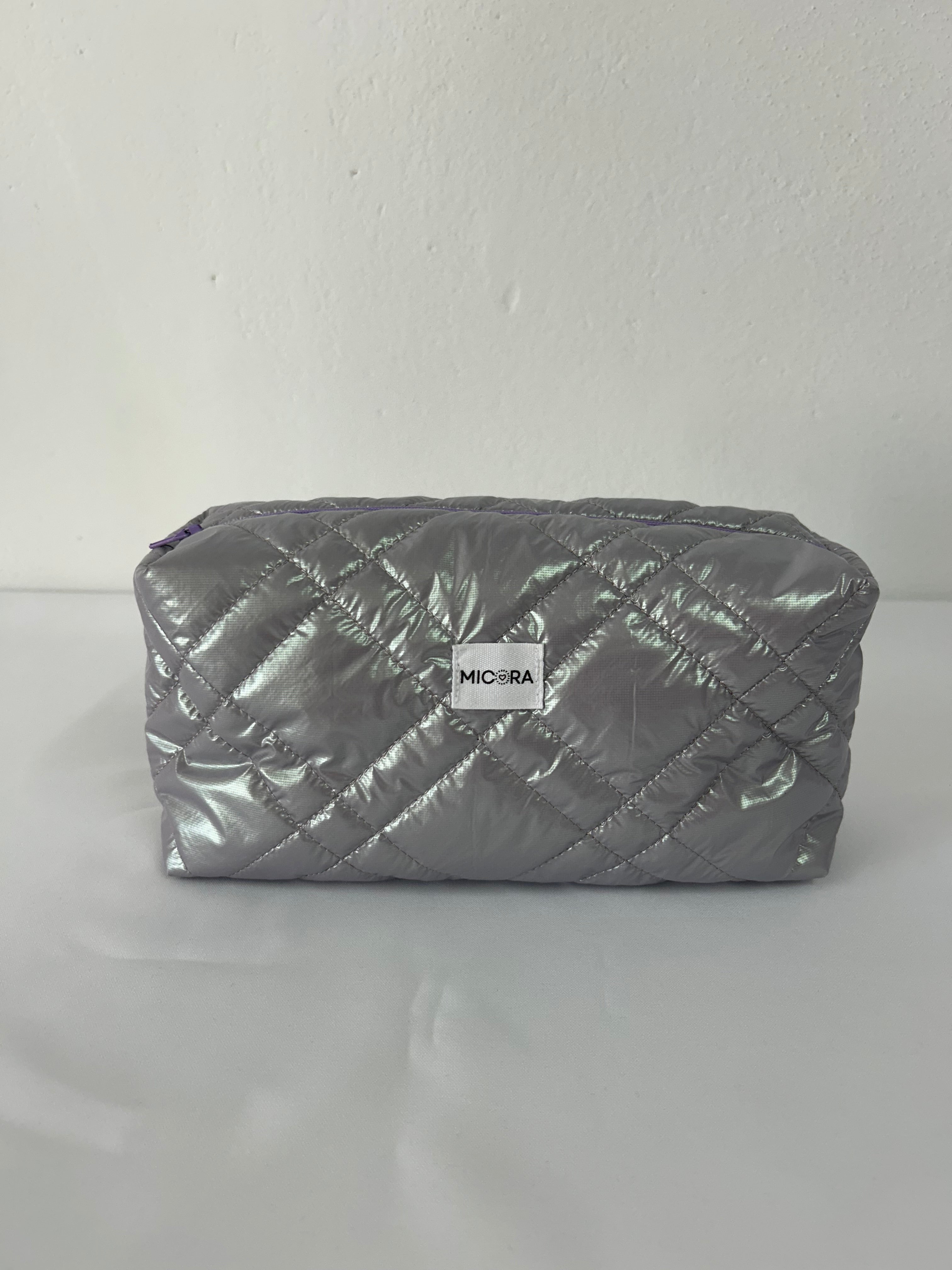 Neceser Acolchado Lila Metalizado