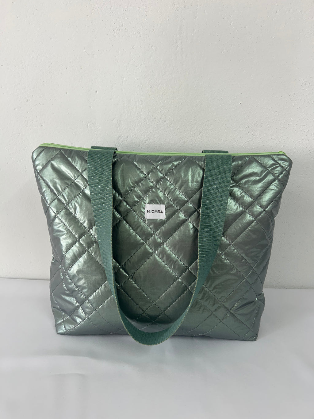 Bolso Acolchado Verde Metalizado