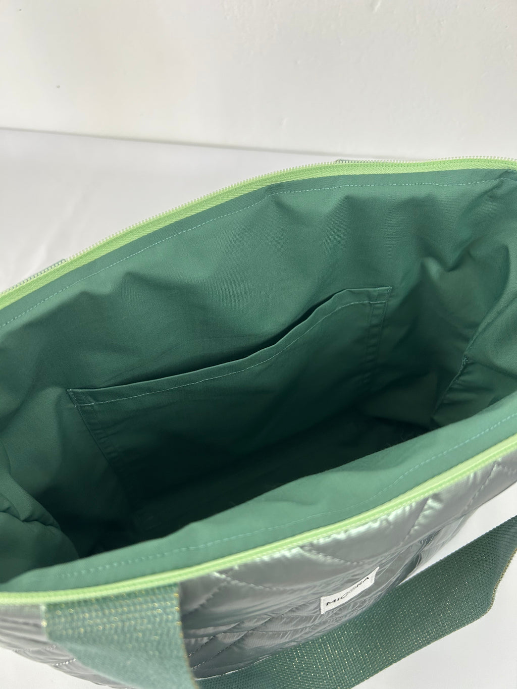 Bolso Acolchado Verde Metalizado
